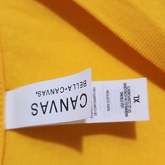 Bella Canvas Yellow Mustard Cat Outline Graphic T-Shirt Womans Size XL - Picture 2 of 6